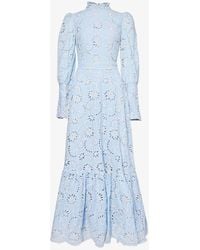 Sister Jane - Broderie-pattern Cotton Maxi Dress - Lyst