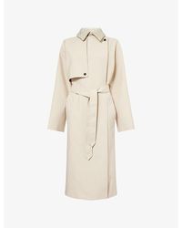 Bottega Veneta - Pinstripe Oversize Wool-Blend Trench Coat - Lyst