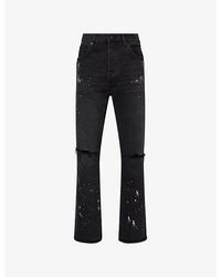 Purple Brand - Paint Splatter Knee-Slit Denim Jeans - Lyst