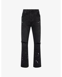 Purple Brand - Paint Splatter Knee-Slit Denim Jeans - Lyst