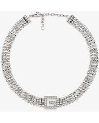Gucci - Crystal-embellished Palladium-toned Necklace - Lyst
