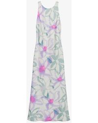 Claudie Pierlot - Floral-print Satin Midi Dress - Lyst