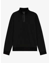 BOSS - Funnel-Neck Half-Zip Cotton Sweatshirt - Lyst