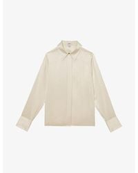 Reiss - Ameira Concealed-Placket Long-Sleeve Silk Shirt - Lyst