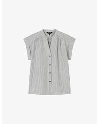 Whistles - Sleeveless Striped Cotton Top - Lyst