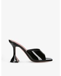 AMINA MUADDI - Lupita Glass Square-Toe Pvc Heeled Mules - Lyst