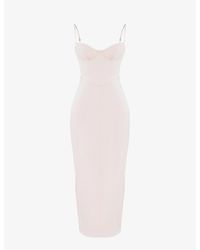 House Of Cb - Stefania Fitted Satin Maxi Dres - Lyst