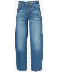 FRAME - Wide-leg Mid-rise Recycled-denim Jeans - Lyst