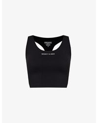 Sporty & Rich - Logo-print Scoop-neck Stretch-woven Top - Lyst