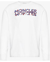 Moncler - Reflection Brand-print Cotton-jersey Sweatshirt X - Lyst