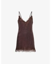 Dissh - Andrea Lace-Trim Cupro Top - Lyst