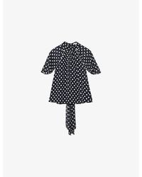 Reiss - Alliana Polka-Dot Woven Blouse - Lyst