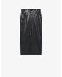 IRO - Nadia High-rise Straight-cut Leather Midi Skirt - Lyst