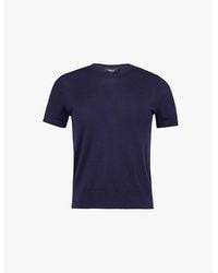 Theory - Round-Neck Ribbed Wool-Blend Top - Lyst