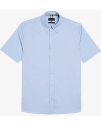 Ted Baker - Aldgte Slim-fit Short-sleeve Cotton Shirt - Lyst