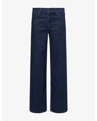 FRAME - Le Slim Palazzo Low-Rise Stretch-Denim Jeans - Lyst