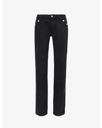 Filippa K - Button-embellished Straight-leg Mid-rise Denim Jeans - Lyst