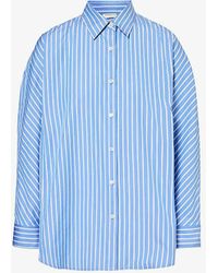 Dries Van Noten - Striped Dropped-shoulder Relaxed-fit Cotton Shirt - Lyst