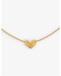 Monica Vinader - Heart-Charm 18Ct-Plated Vermeil Sterling- Pendant Necklace - Lyst