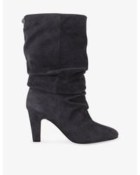 Kurt Geiger - Elizabeth Slouch Heeled Suede Boots - Lyst