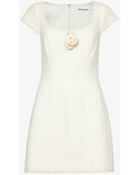 Reformation - Zada Rose-embellished Woven Mini Dress - Lyst