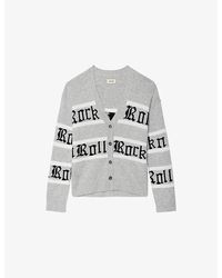 Zadig & Voltaire - Mirkaz Jacquard-Pattern Wool And Cashmere Blend Cardigan - Lyst