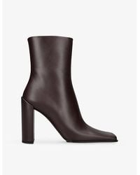 Alaïa - Square-Toe Leather Heeled Boots - Lyst