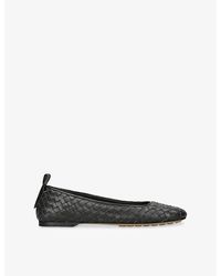 Bottega Veneta - Charlotte Leather Ballerina Flats - Lyst