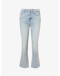 7 For All Mankind - Hw Slim-fit Kick-flare Low-rise Stretch-cotton Jeans - Lyst