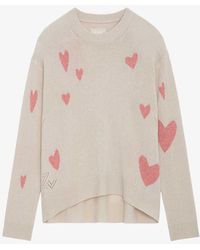 Zadig & Voltaire - Markus Heart-motif Relaxed-fit Cashmere Jumper - Lyst