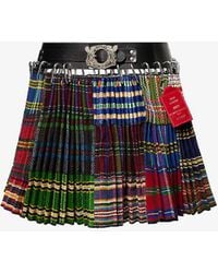 Chopova Lowena - Hanger Tartan-pattern Wool Mini Skirt - Lyst