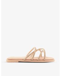 Dune - Crystal-embellished Strappy Woven Sandals - Lyst