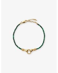 Missoma - X Harris Reed Good Hands 18ct Recycled Yellow -plated Brass, Cubic Zirconia And Malachite Beaded Bracelet - Lyst