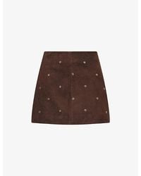 Dissh - Sylvie Embellished Suede Mini Skirt - Lyst