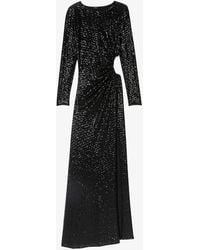 Maje - Rilexisa Sequin-embellished Stretch-woven Maxi Dress - Lyst