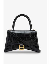 Balenciaga - Hourglass Small Croc-embossed Leather Top-handle Bag - Lyst