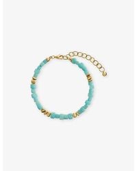 Monica Vinader - Amaia Gemstone 18Ct- Vermeil And Amazonite Beaded Bracelet - Lyst
