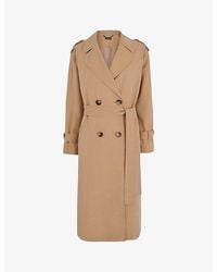 Whistles - Riley Double-Breasted Woven Trench Coat - Lyst