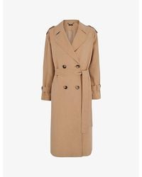 Whistles - Riley Double-breasted Woven Trench Coat - Lyst
