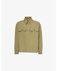 Bottega Veneta - Two-Buttoned-Pockets Long-Sleeves Relaxed-Fit Wool Shirt - Lyst