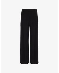 Vince - Elasticated-Waistband Straight-Leg High-Rise Crepe Trousers - Lyst