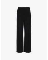 Vince - Elasticated-Waistband Straight-Leg High-Rise Crepe Trousers - Lyst