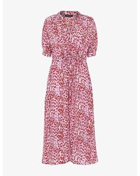 Whistles - Summer Cheetah-print Woven Midi Dress - Lyst