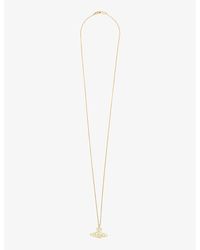 Vivienne Westwood - Thin Lines Flat Orb -toned Brass Necklace - Lyst