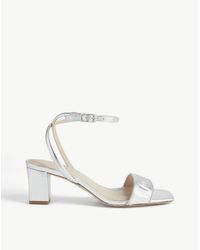 Sandro Miana Croc-embossed Leather Sandals - Metallic