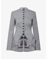 A.W.A.K.E. MODE - Round-Neck Collar Hem Woven Jacket - Lyst