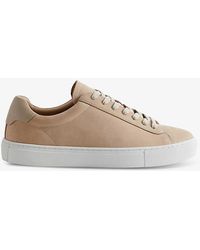Reiss - Finley Logo-embossed Leather Low-top Trainers - Lyst