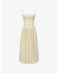 House Of Cb - Ysabella Floral-Print Cotton Midi Dress - Lyst