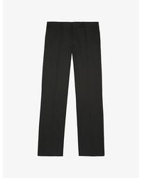 The Kooples - Tapered-Leg Mid-Rise Stretch-Cotton Trousers - Lyst
