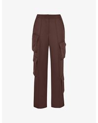 House Of Cb - Daria Patch-pocket Satin Cargo Trousers - Lyst